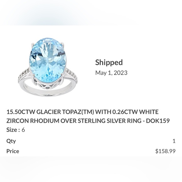BlueTopaz/Silver Ring - Picture 7 of 7